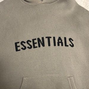 fear of god sweater hoodie in pistachio; ripped tag off because itches my neck